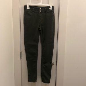 Army green skinny jeans